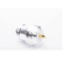 Conector N Hembra, para Montaje Frontal en Panel, Doble D Plano, Plata/ Oro/ Teflón.