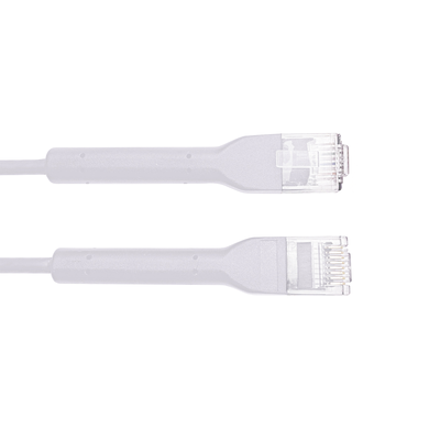 Mini Patch Cord Cat6 Ultra Slim 1 Metro (3.28 Pies) Blanco ? Ahorra Espacio sin Organizadores, con Bota Flexible