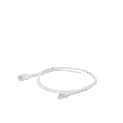 Mini Patch Cord Cat6 Ultra Slim 1 Metro (3.28 Pies) Blanco ? Ahorra Espacio sin Organizadores, con Bota Flexible
