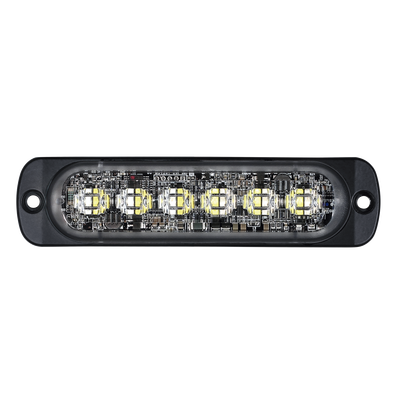 Luz Auxiliar de 12 LED, Rojo/Azul, SAE, Bisel Negro, Lente Transparente