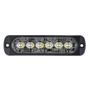 Luz Auxiliar de 12 LED, Rojo/Azul, SAE, Bisel Negro, Lente Transparente