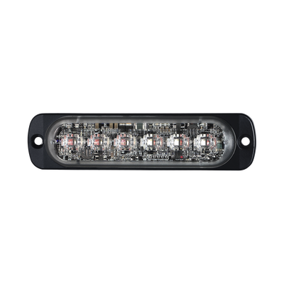 Luz Auxiliar de 12 LED, Rojo/Azul, SAE, Bisel Negro, Lente Transparente