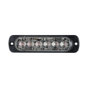 Luz Auxiliar de 12 LED, Rojo/Azul, SAE, Bisel Negro, Lente Transparente