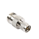 Adaptador en Línea, de Conector Mini-UHF Macho a N Hembra, Níquel/ Oro/ Teflón.