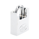 Candado de acero con Guarda Anti Palanca/ Acabado en Cromo Satinado / Doble Cerrojo / Medida 40 mm/ Nivel de seguridad 7/ 4 Llaves Abloy.
