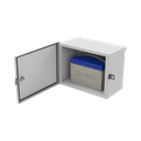 Gabinete de Acero Galvanizado, para Instalación de 1 Batería PL110D12, (550 x 420 x 290 mm)  Instalación en piso o poste, accesorios (No incluidos)