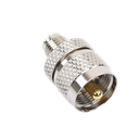 Adaptador en Línea de Conector Mini UHF Hembra a UHF Macho (PL-259), Níquel/ Oro/ Teflón.