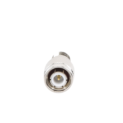 Adaptador en Línea de Conector Mini-UHF Hembra a TNC Macho, Níquel/ Oro/ Teflón.
