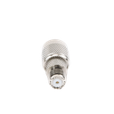 Adaptador en Línea de Conector Mini-UHF Hembra a TNC Macho, Níquel/ Oro/ Teflón.
