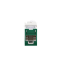 Jack UltraMAX Cat5e, UTP, Montaje Híbrido en Placa de Pared (Plano y Angulado), Color Verde, Punch Down