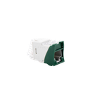 Jack Ultramax Cat6A, UTP, Montaje Híbrido en Placa de Pared (Plano y Angulado), Color Verde, Punch Down