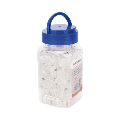 Bote con 100 Piezas de Plug Modular RJ45 / Cat 6 / Chapado en Oro a 30 Micras / Sin Blindaje / Fácil Instalación / Uso Interior / Soporta Norma TIA-568B / Cumple con RoHS 2.0