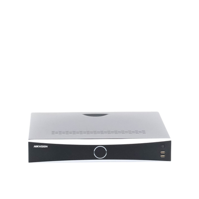 NVR 12 Megapixel (4K) / 32 canales IP / 16 Puertos PoE+ / Reconocimiento Facial / AcuSense (Evita Falsas Alarmas) / 4 Bahías de Disco Duro / Switch PoE 300 mts / HDMI en 4K / Alarmas I/O