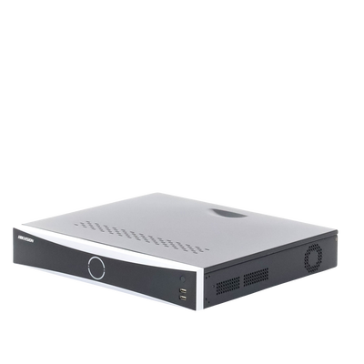 NVR 12 Megapixel (4K) / 32 canales IP / 16 Puertos PoE+ / Reconocimiento Facial / AcuSense (Evita Falsas Alarmas) / 4 Bahías de Disco Duro / Switch PoE 300 mts / HDMI en 4K / Alarmas I/O