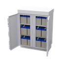 Gabinete de Lámina Galvanizada para  Baterías (Hasta 12 Baterías PL110D12) y Equipo de Comunicación.