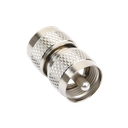 Adaptador Barril en Línea, de Conector UHF Macho (PL-259) a UHF Macho (PL-259), Níquel/ Plata/ Teflón.
