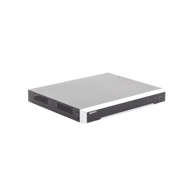 (ACUSENSE / Evita Falsas Alarmas) DVR 4K / 16 Canales TURBOHD + 16 Canales IP / 2 Bahía de Disco Duro / Audio por Coaxitron / Salida de Vídeo en 4K