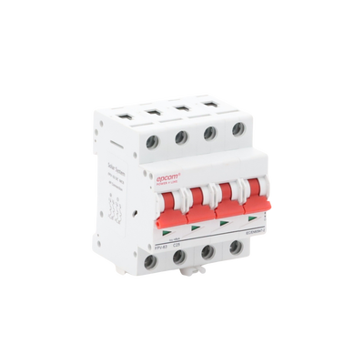Protección Térmica/ Interruptor 4P, 25A,  Corriente Directa  1000 Vcc para Aplicación Fotovoltaica Montaje Riel DIN
