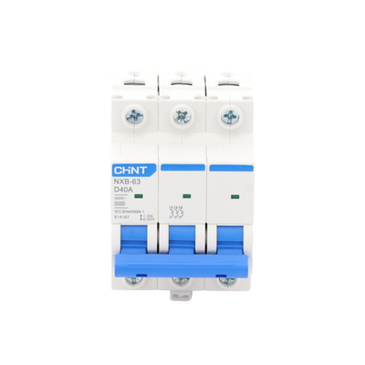 Pastilla para Riel Din, 3 Polos, 40 Amp, Vca:110/415v, 6kA, Catálogo: NXB633PD40.