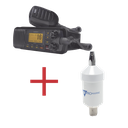 Kit de radio UM385BK | mas antena marina de fibra de vidrio TX-1600-SYS