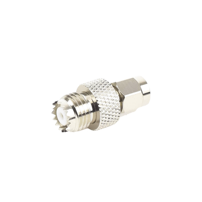 Adaptador en Línea, de Conector SMA Macho a Mini-UHF Hembra, Níquel/ Oro/ Teflón.Au/Teflón.