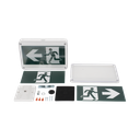 Letrero EXTERIOR de Señalización salida "Hombre Corriendo"/ Alto brillo / Uso en pared, lateral o techo / Batería de Respaldo Incluida con hasta 120 minutos de duración