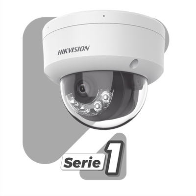 [Dual Light] Domo IP 8 Megapixel (4K) / Lente 2.8 mm / 30 mts IR + 30 mts Luz Blanca / Micrófono Integrado / Antivandálico IK08 / ACUSENSE Lite / Exterior IP67 / H.265 / PoE / Micro SD