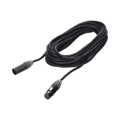 Cable XLR | 3 polos | Conector Hembra-Macho | Serie M | Carcasa Negra | Contactos Dorados | Ideal para Microfonía | Longitud 5m