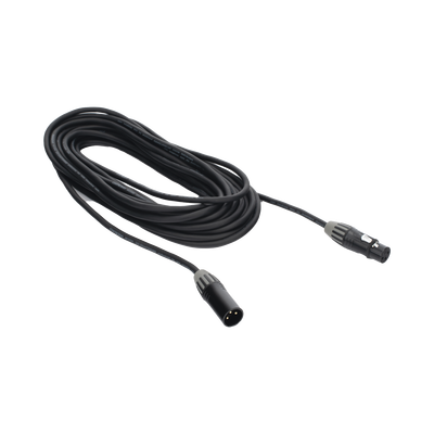 Cable XLR | 3 polos | Conector Hembra-Macho | Serie M | Carcasa Negra | Contactos Dorados | Ideal para Microfonía | Longitud 5m