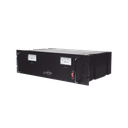 Fuente de poder 13.8Vcc, 50A, lineal regulada con circuito cargador de baterías, medidores, para instalación en rack