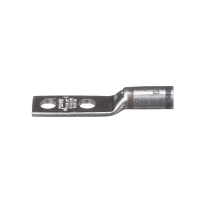 Zapata de compresión LCD4-14A-L para cal. 4 Awg, Doble barreno para tornillo prisionero de 1/4, Espaciado de orificio 16mm, 1 Pz