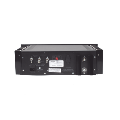 Fuente de poder 13.8Vcc, 50A, lineal regulada con circuito cargador de baterías, medidores, para instalación en rack