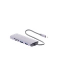 Hub (Adaptador) USB - C / 8 en 1 / 1 Salida HDMI (4K) / 1 Salida USB 2.0 / 3 Salidas USB 3.0 / 1 Salida SD (Memoria SD) / 1 Salida TF (Micro SD) / 1 Entrada USB - C (Carga Rapida / 100 Watts)