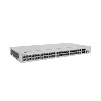 Switch de Distribución/Core Gigabit Administrable  Capa 3 / 48 puertos 10/100/1000 Mbps  / 4 Puertos 10GE SFP+ Uplink / ERPS / Rutas Estáticas / iStack / Administración Nube Gratis