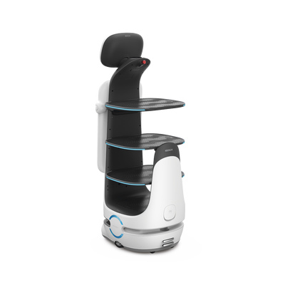 Robot de Servicio Dinerbot T10 / Entregas y Publicidad Multimodal / Autonomía 8 Horas / Carga 40 kg (88 lbs) / Pantalla Táctil 11.6" / Evasión Obstáculos 300° / Velocidad 1 m/s (3.28 ft/s)