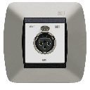 CONEXIÓN CAJA 60 MM. XLR HEMBRA DE PARED. BLANCO.