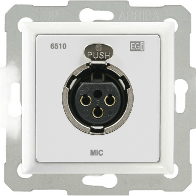 CONEXIÓN CAJA 60 MM. XLR HEMBRA DE PARED. BLANCO.