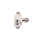 Adaptador en Forma T, de Triple Conectores SMA Hembra, Níquel/ Oro/ Teflón.