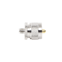Adaptador en Línea de Conector SMA Hembra a UHF Macho (PL-259), Níquel/ Oro/ Teflón.