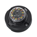 Estrobo Oculto de 12 LED, Brida negra, 12 Vcd, Rojo/Azul, Lente transparente