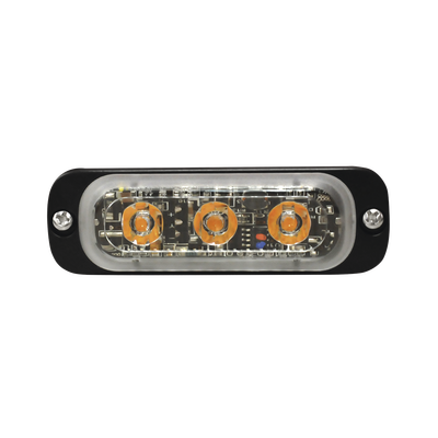 Luz Auxiliar de 3 LED, Roja, SAE, 12-24 Vcd, Lente transparente