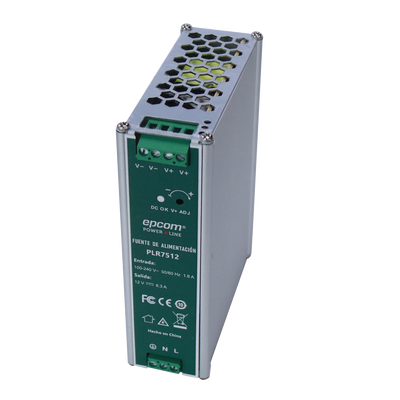 Fuente de alimentación /Entrada: 100-240 Vac /Salida: 12 Vcc / 6.3 A / 75 W / din rail