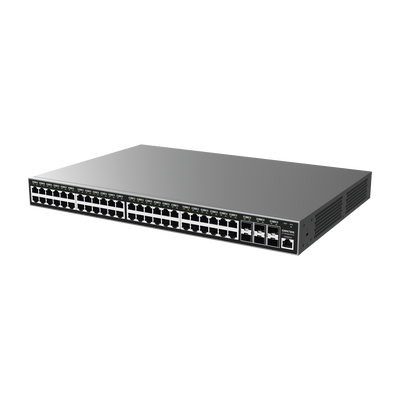 Switch Gigabit  Administrable / 48 puertos 10/100/1000 Mbps + 6 Puertos SFP+ / Compatible con GWN Cloud.