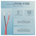Alambre de Alarma contra Incendios - Bobina de 305 Metros (1000 Pies): 2 x 18 AWG, Rojo, Tipo FPLR, (UL) FT4, Ideal para Sistemas de Detección y Evacuación de Incendios