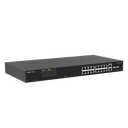 Switch PoE+ no Administrable, Hasta 120 Watts, Ideal para CCTV, 16 Puertos PoE +10/100, 2 Uplinks Gigabit y 2 SFP COMBO