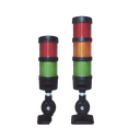 Torre LED Indicadora de estado de 2 niveles color Rojo y Verde, con Buzzer integrado a 85 dB,  a 24 VCD con Montaje incluido de 60 mm de diámetro
