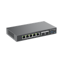 4 en 1: Firewall Nueva Generación, Router, IP PBX (24 usuarios / 8 llamadas), Switch Gigabit de 5 Puertos (4 PoE) y 2 Puertos SFP 2.5 Gigabit