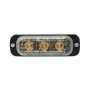 Luz Auxiliar de 3 LED, Ambar, SAE, 12-24 Vcd, Lente transparente