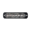 Luz Auxiliar de 12 LED, Rojo/Claro, SAE, Bisel Negro, Lente Transparente