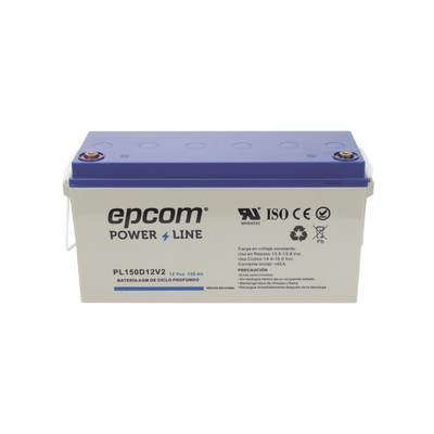 Batería de respaldo 12 V 150 Ah AGM | Certificada UL94-HB Retardo a la flama básica | Ciclo profundo | Para uso en aplicaciones fotovoltaicas y de emergencia | Terminales T5